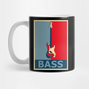 Red Blue Retro Low Poly Gift for Bass Player Mug